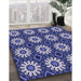 Patterned Purple Mimosa Purple Rug in Family Room, pat2934blu