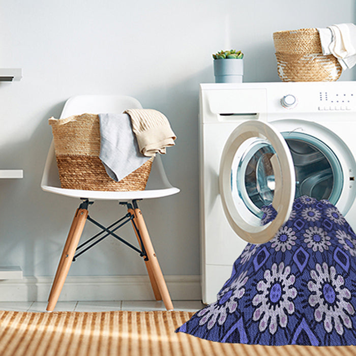 Machine Washable Transitional Purple Mimosa Purple Rug in a Washing Machine, wshpat2934blu