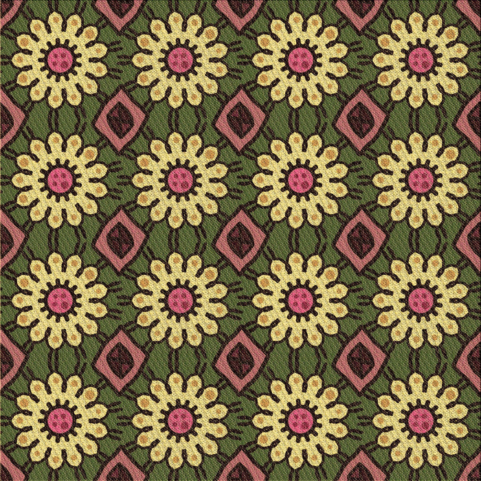 Round Patterned Brown Rug, pat2934brn