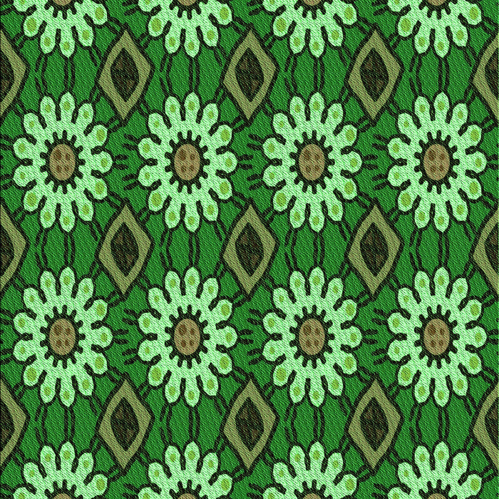 Patterned Dark Forest Green Rug, pat2934grn