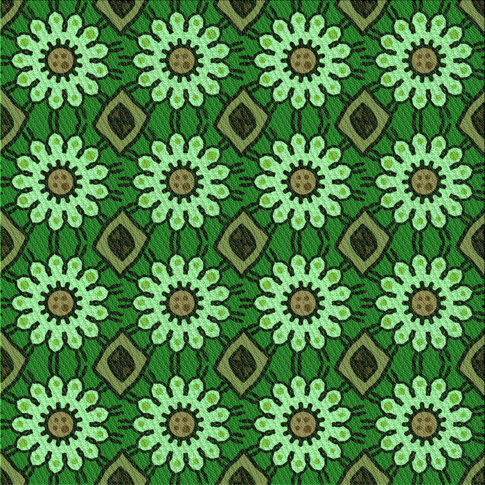 Round Patterned Dark Forest Green Rug, pat2934grn