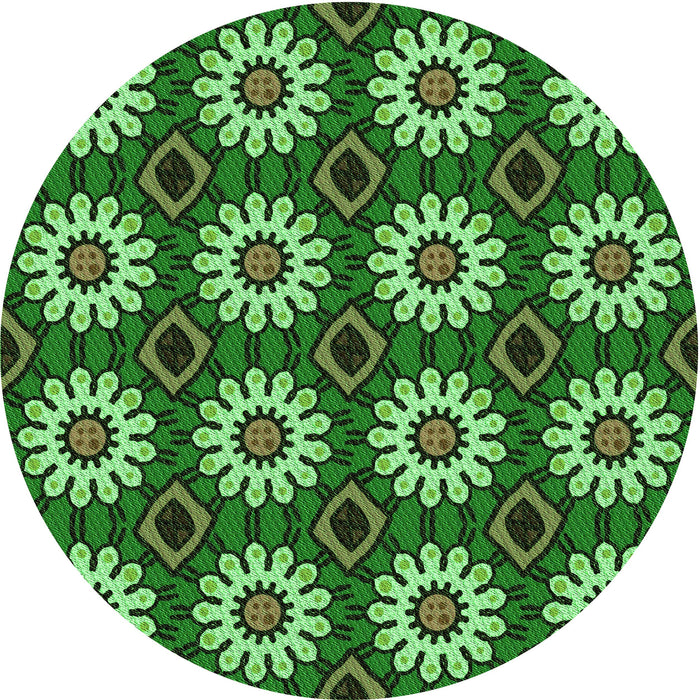 Square Patterned Dark Forest Green Rug, pat2934grn