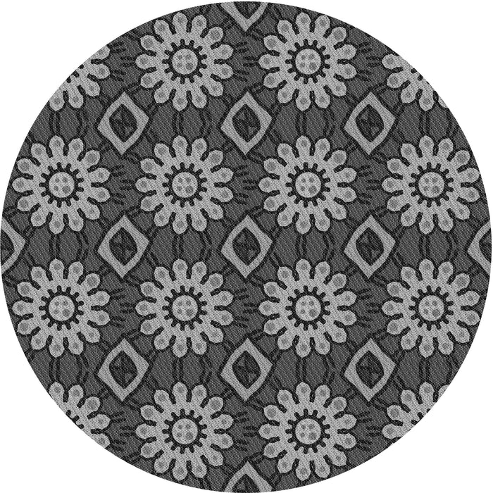 Square Patterned Gunmetal Gray Rug, pat2934gry