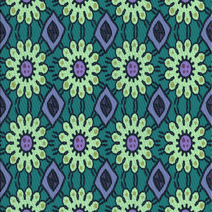 Patterned Emerald Green Rug, pat2934lblu