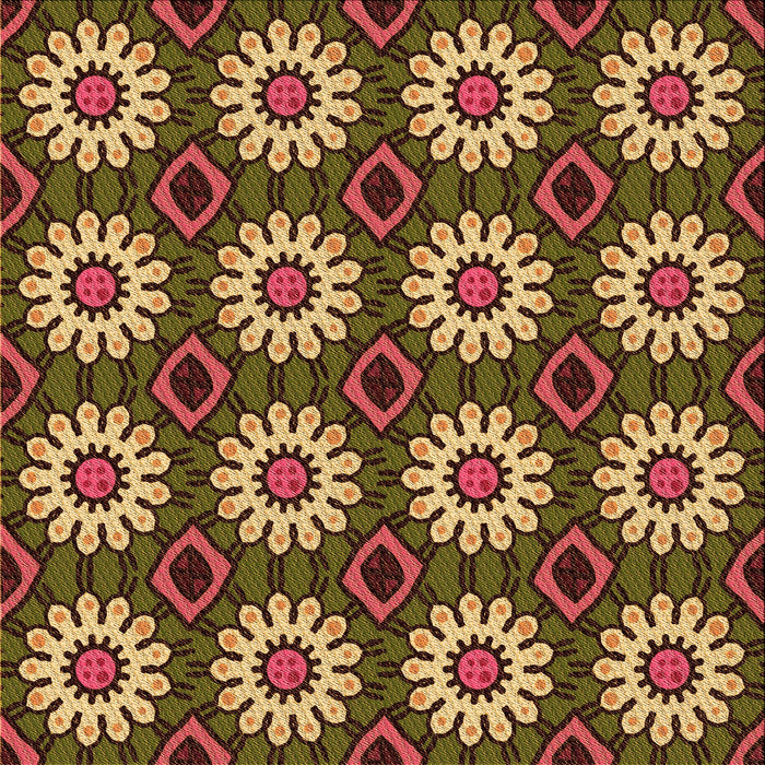 Round Patterned Orange Gold Rug, pat2934org