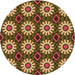 Square Patterned Orange Gold Rug, pat2934org