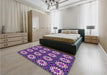 Patterned Purple Rug in a Bedroom, pat2934pur