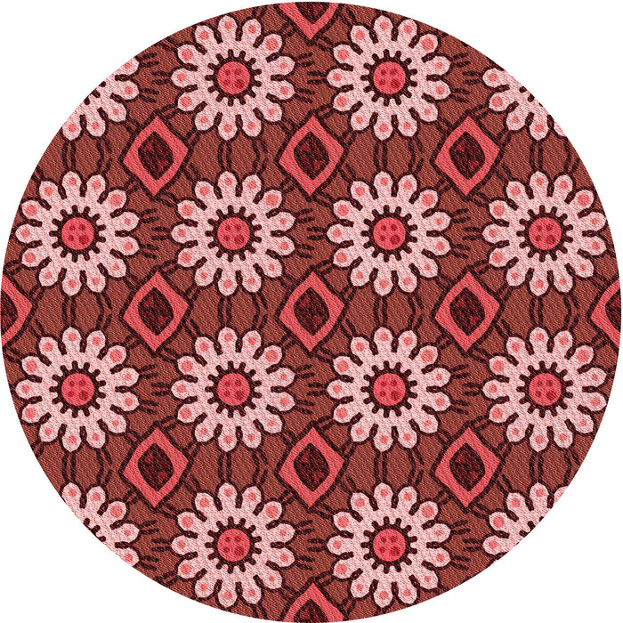Square Patterned Red Rug, pat2934rd