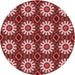 Square Patterned Red Rug, pat2934rd