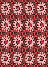 Machine Washable Transitional Red Rug, wshpat2934rd