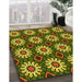 Patterned Pistachio Green Rug in Family Room, pat2934yw