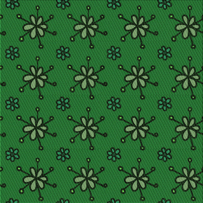 Round Patterned Deep Emerald Green Rug, pat2935grn