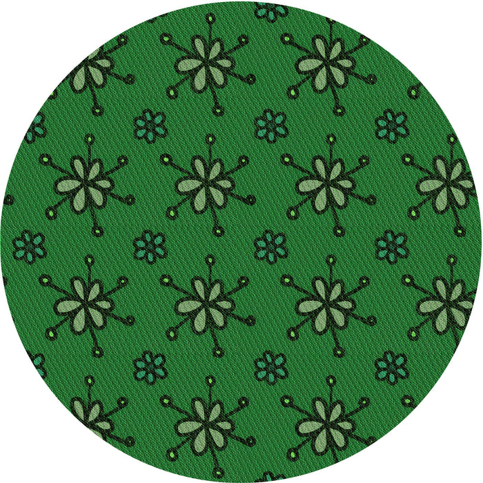 Square Machine Washable Transitional Deep Emerald Green Rug in a Living Room, wshpat2935grn