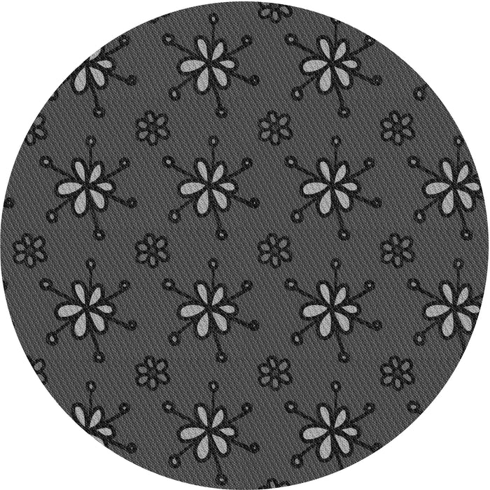 Square Patterned Charcoal Black Rug, pat2935gry