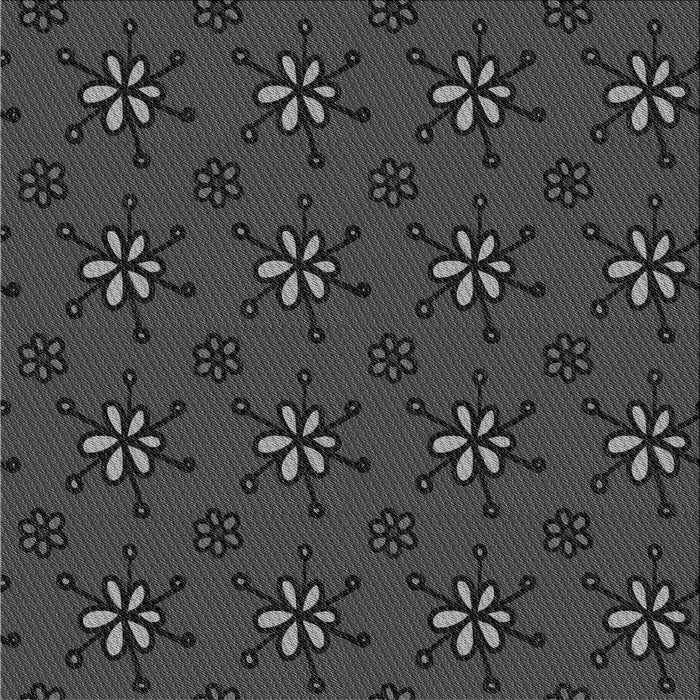 Round Patterned Charcoal Black Rug, pat2935gry