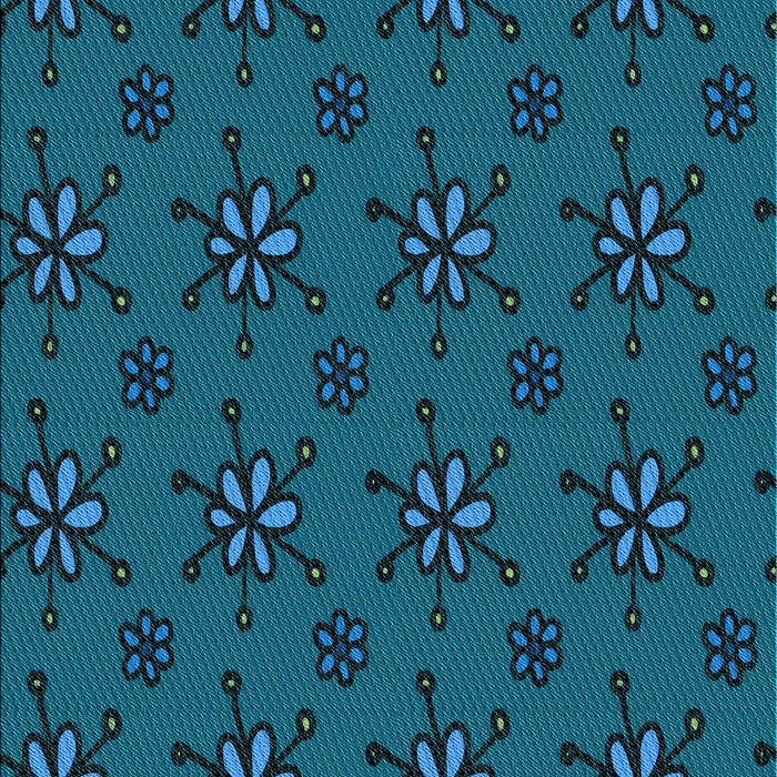 Patterned Dark Turquoise Green Rug, pat2935lblu