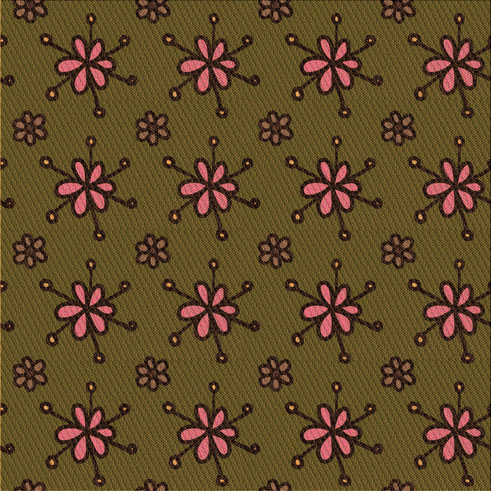 Round Patterned Bakers Brown Rug, pat2935org
