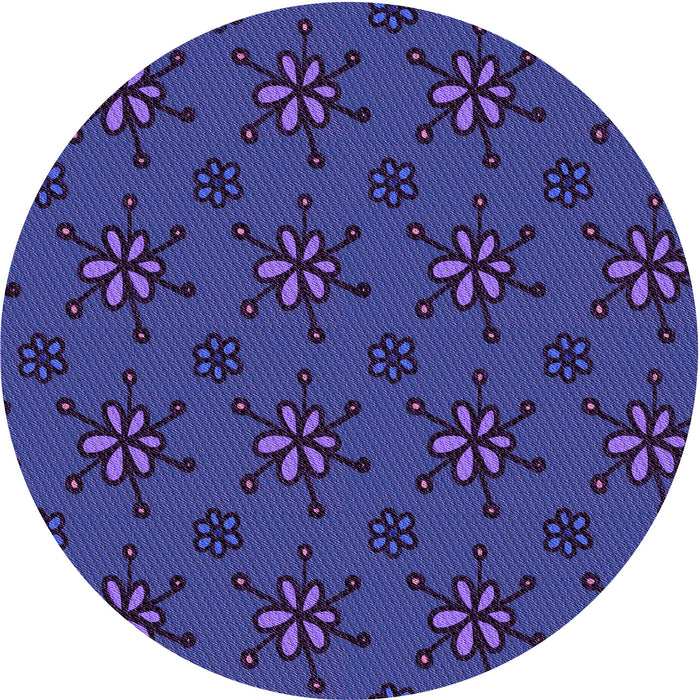 Square Patterned Denim Dark Blue Rug, pat2935pur