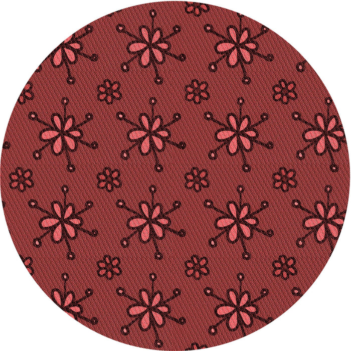 Square Patterned Cranberry Red Rug, pat2935rd