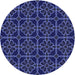 Square Patterned Royal Blue Rug, pat2936blu