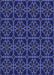 Machine Washable Transitional Royal Blue Rug, wshpat2936blu