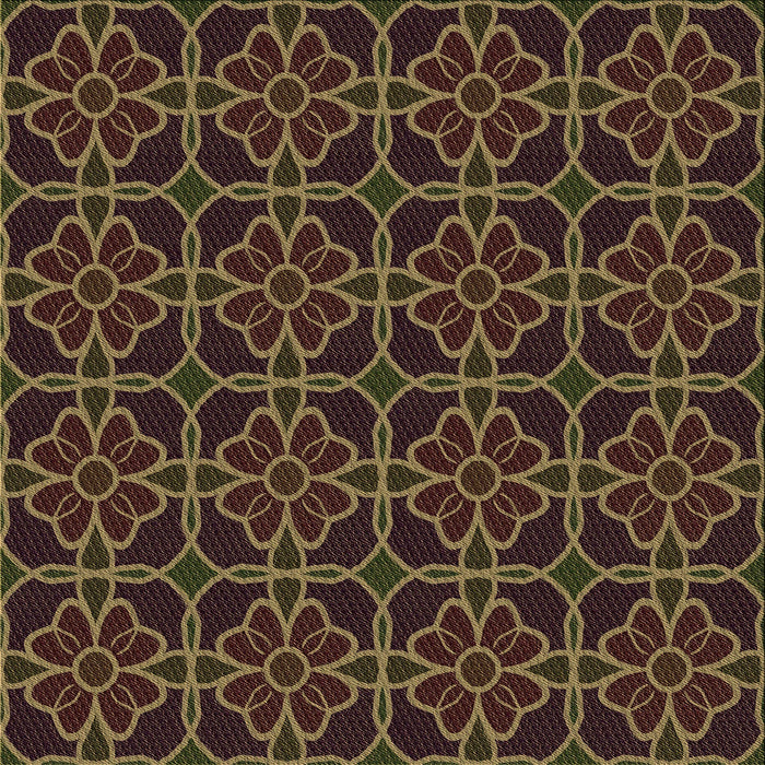 Round Patterned Red Rug, pat2936brn