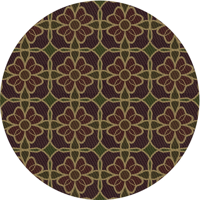 Square Patterned Red Rug, pat2936brn