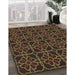 Machine Washable Transitional Night Red Rug in a Family Room, wshpat2936brn