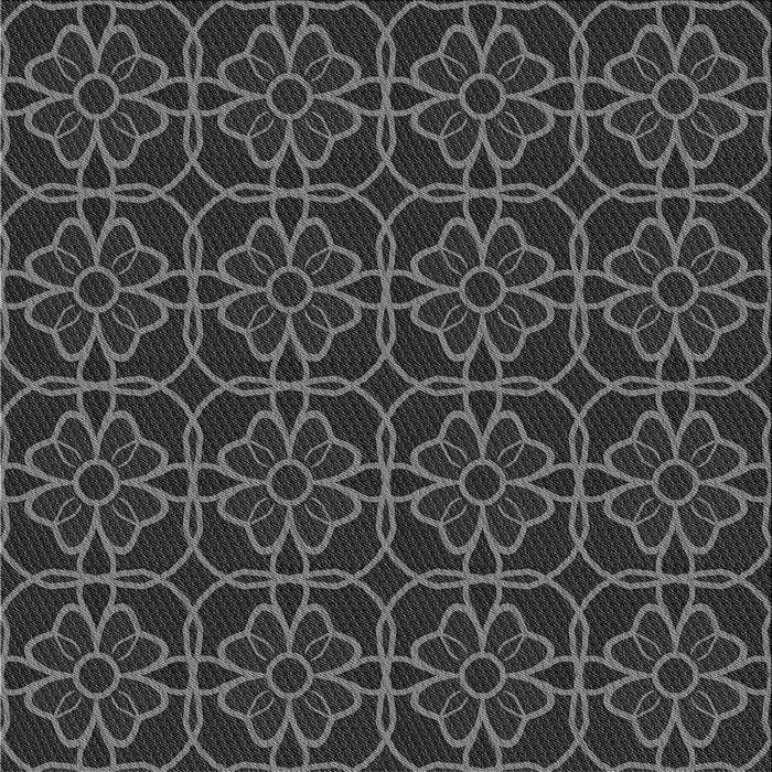 Round Machine Washable Transitional Charcoal Black Rug, wshpat2936gry