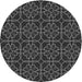 Square Patterned Charcoal Black Rug, pat2936gry