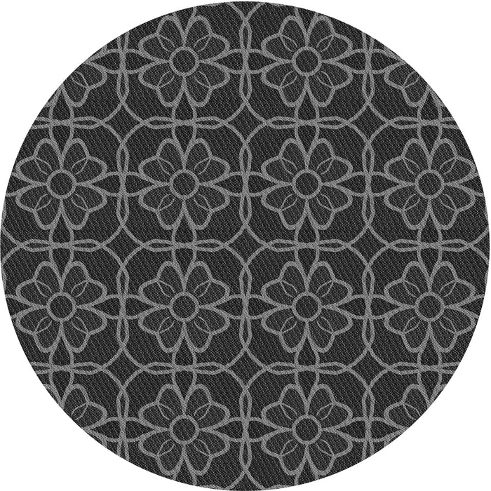 Square Machine Washable Transitional Charcoal Black Rug in a Living Room, wshpat2936gry