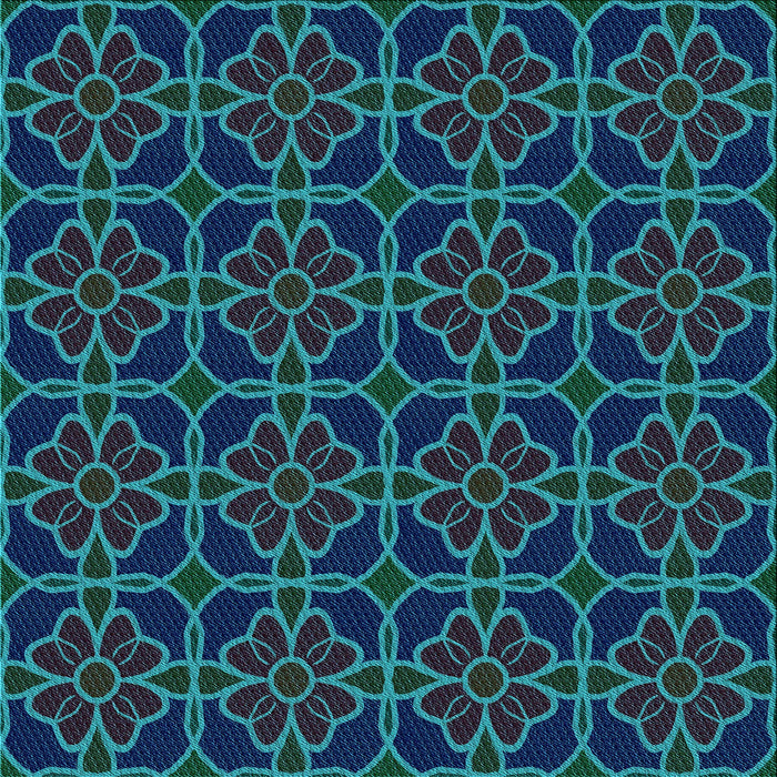 Round Patterned Night Blue Rug, pat2936lblu