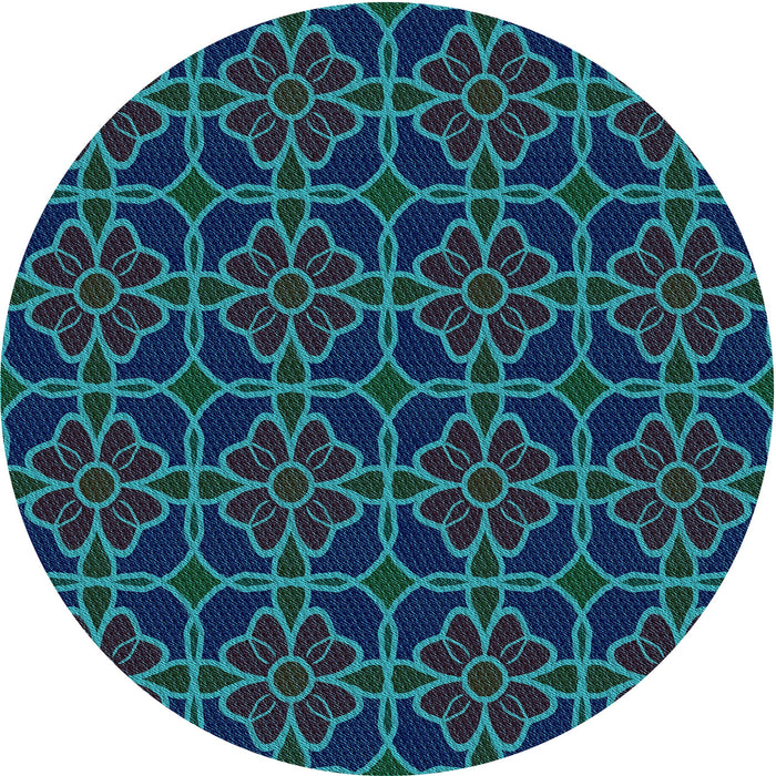 Square Patterned Night Blue Rug, pat2936lblu