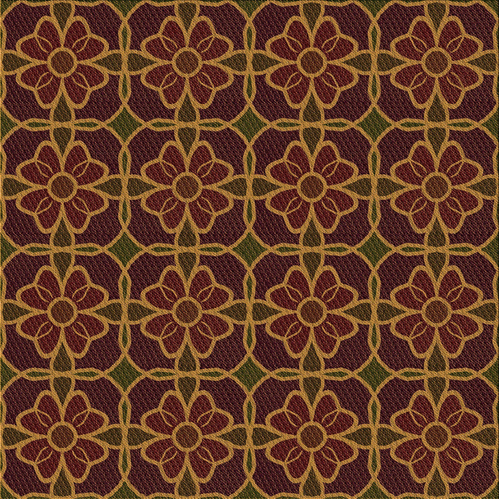 Round Patterned Dark Bisque Brown Rug, pat2936org