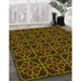 Patterned Dark Yellow Green Rug in Family Room, pat2936yw