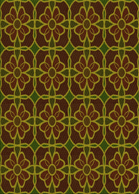 Machine Washable Transitional Dark Yellow Green Rug, wshpat2936yw