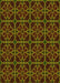 Machine Washable Transitional Dark Yellow Green Rug, wshpat2936yw