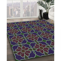 Patterned Silver Gray Novelty Rug, pat2936