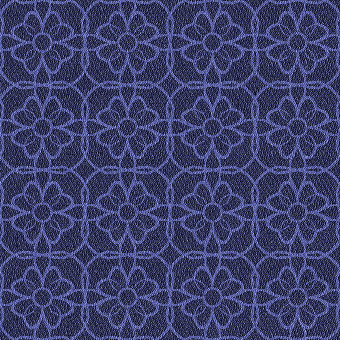 Round Patterned Royal Blue Rug, pat2937blu