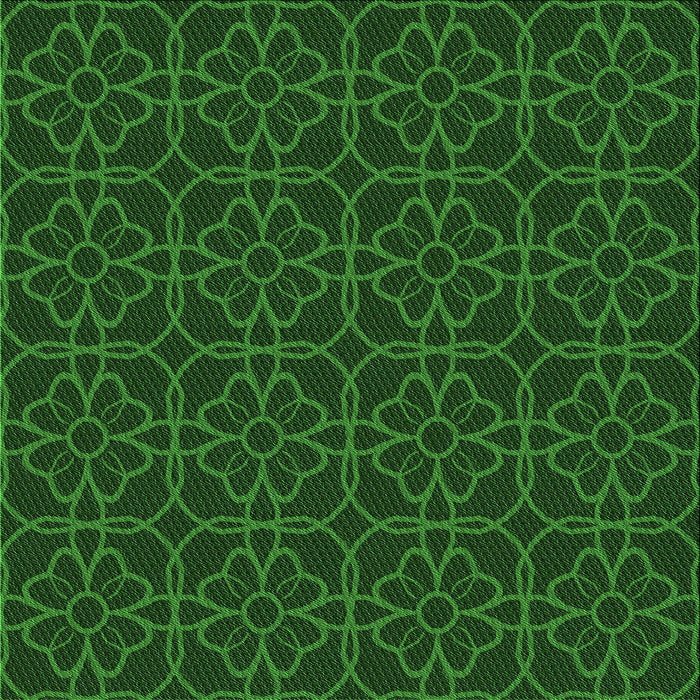 Round Machine Washable Transitional Green Rug, wshpat2937grn