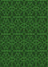 Machine Washable Transitional Green Rug, wshpat2937grn