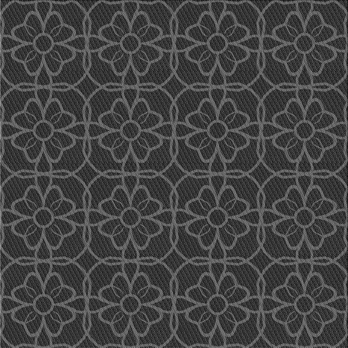 Round Patterned Charcoal Black Rug, pat2937gry