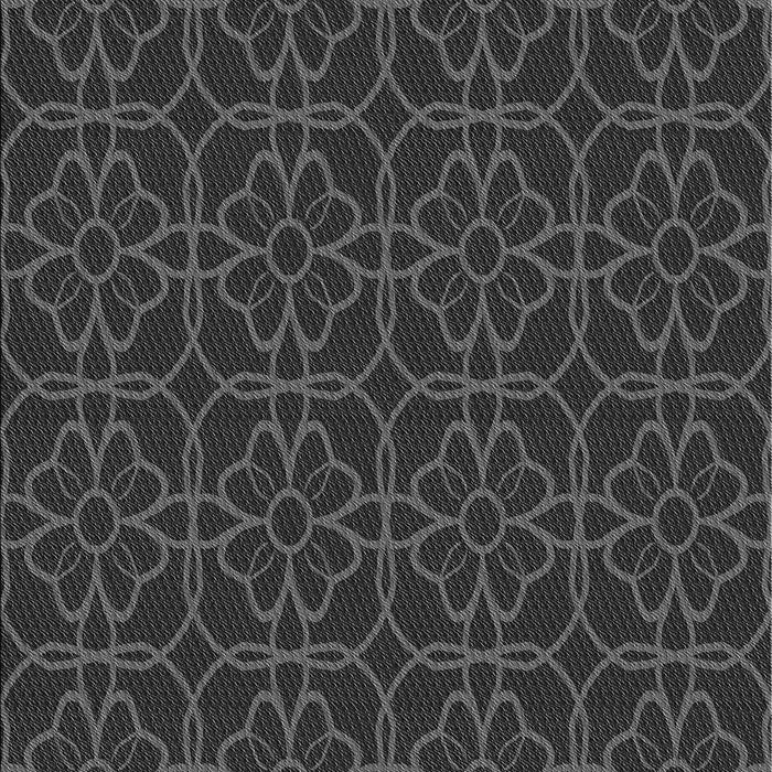 Patterned Charcoal Black Rug, pat2937gry