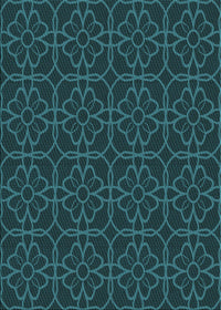 Machine Washable Transitional Dark Cyan Green Rug, wshpat2937lblu