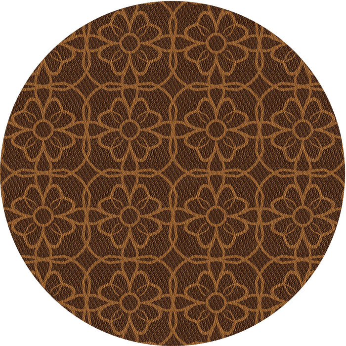 Square Patterned Mahogany Brown Rug, pat2937org