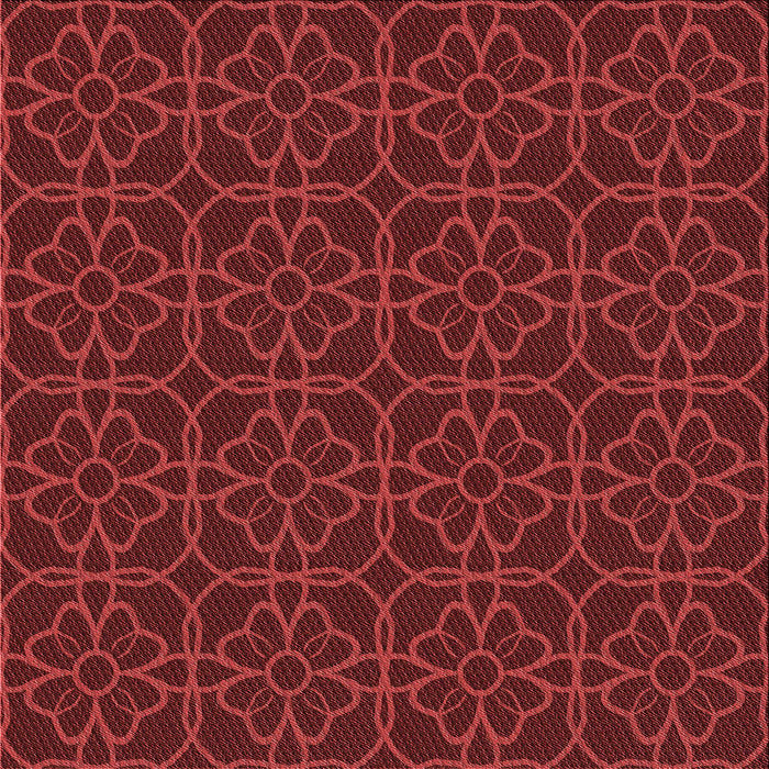 Round Patterned Red Rug, pat2937rd