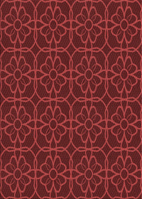 Machine Washable Transitional Red Rug, wshpat2937rd