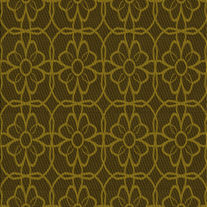Patterned Dark Yellow Green Rug, pat2937yw