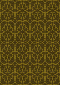 Machine Washable Transitional Dark Yellow Green Rug, wshpat2937yw