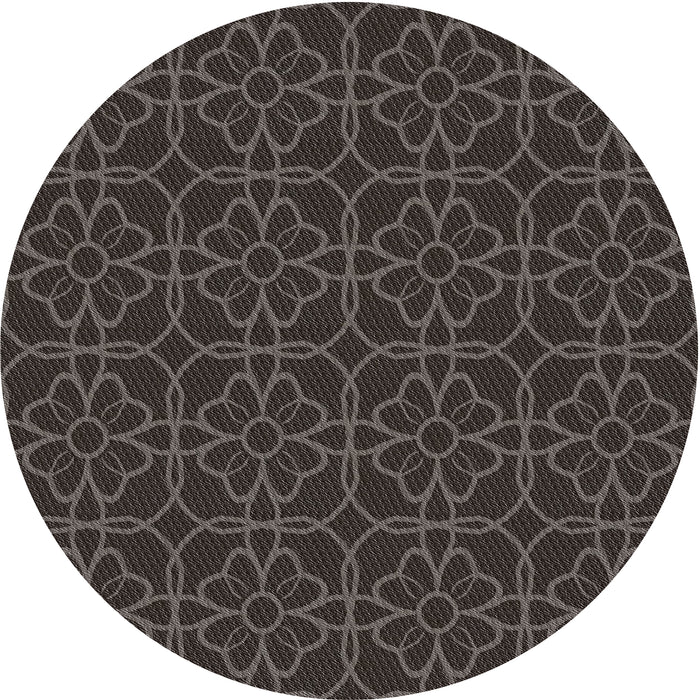 Sideview of Patterned Mid Gray Novelty Rug, pat2937
